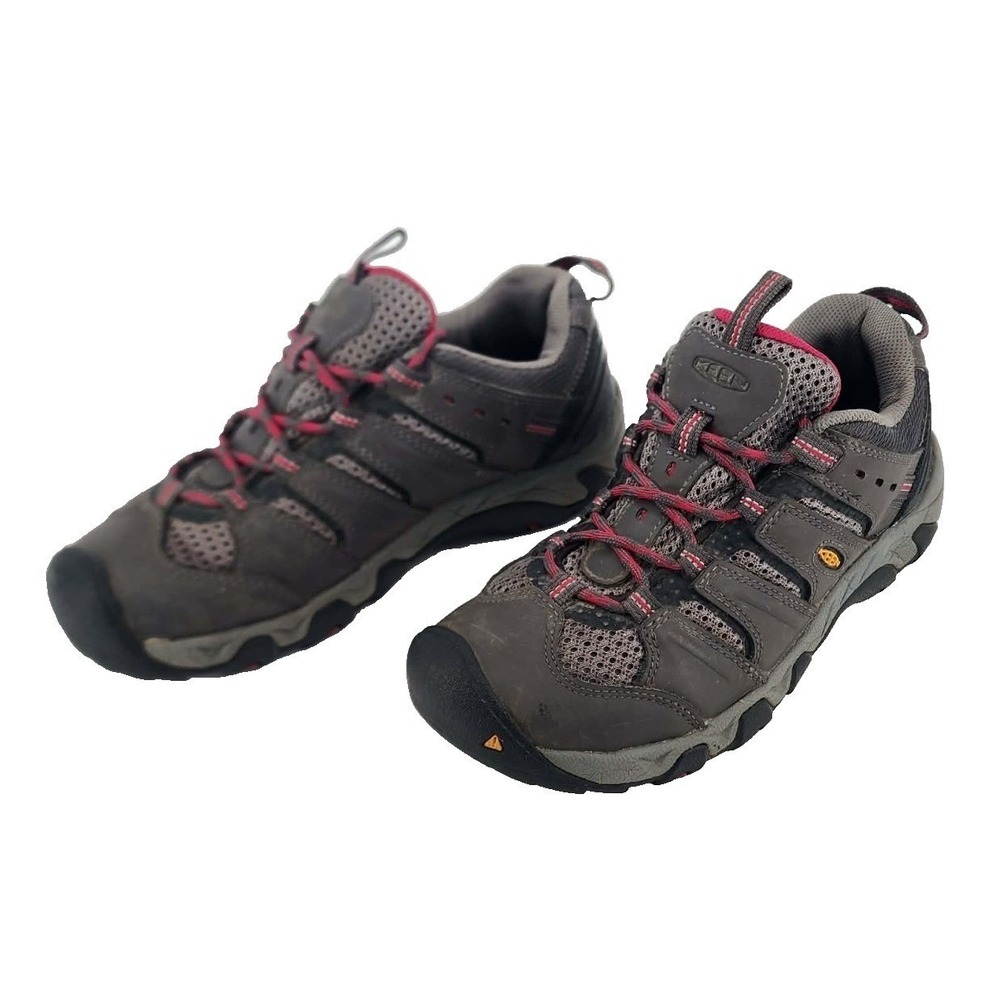 KEEN Voyageur Hiking Shoes Women 7.5 Brown Pink Mesh Trail Sneakers Excellent - Picture 1 of 7